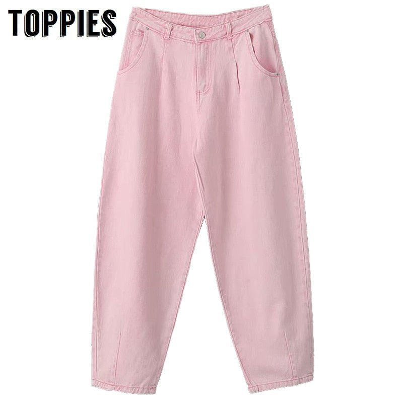 High Waist Pink Harem Pants