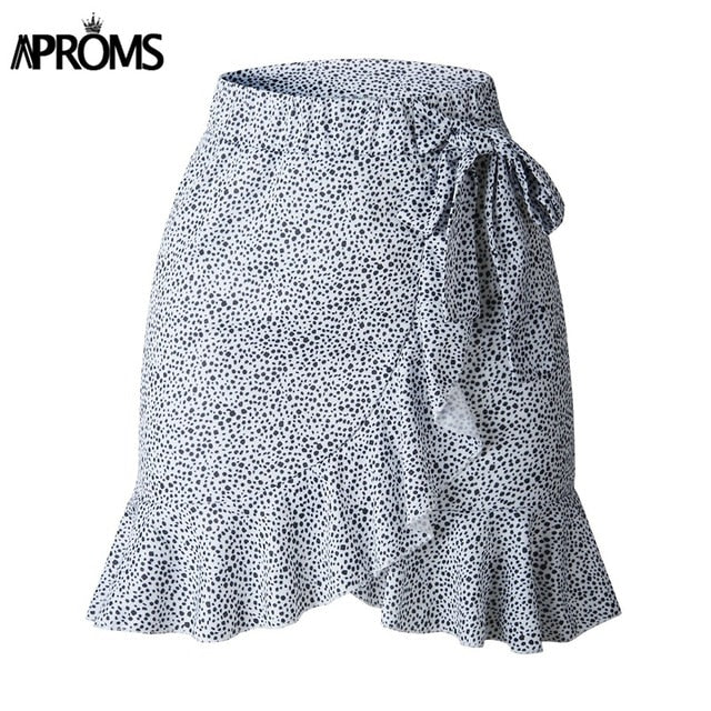 Women Multi Dot Print Short Mini Skirts