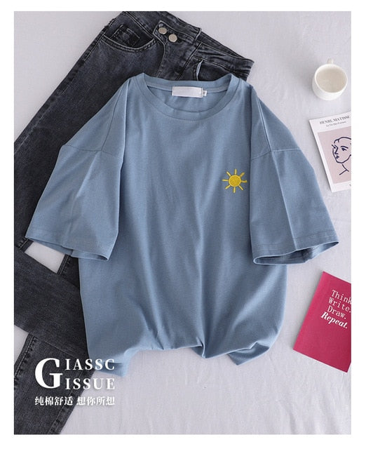 Fashion Cartton Print Casual Women T-Shirt