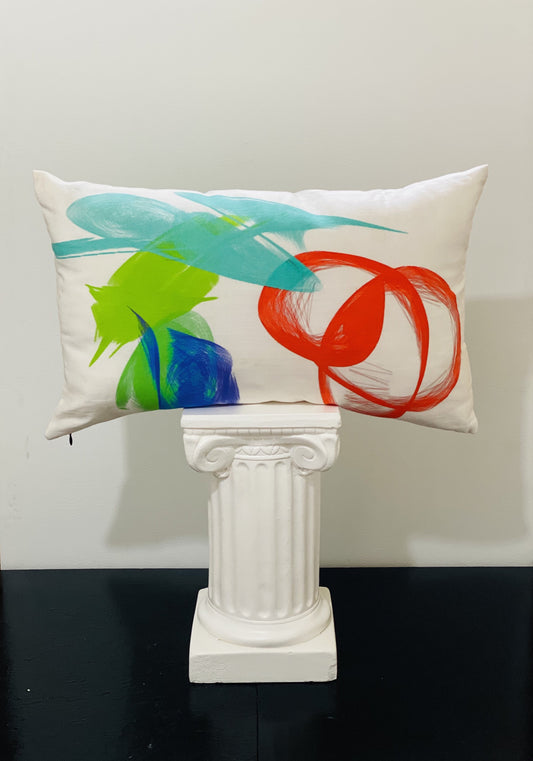 White Circle Decorative Pillow Cover