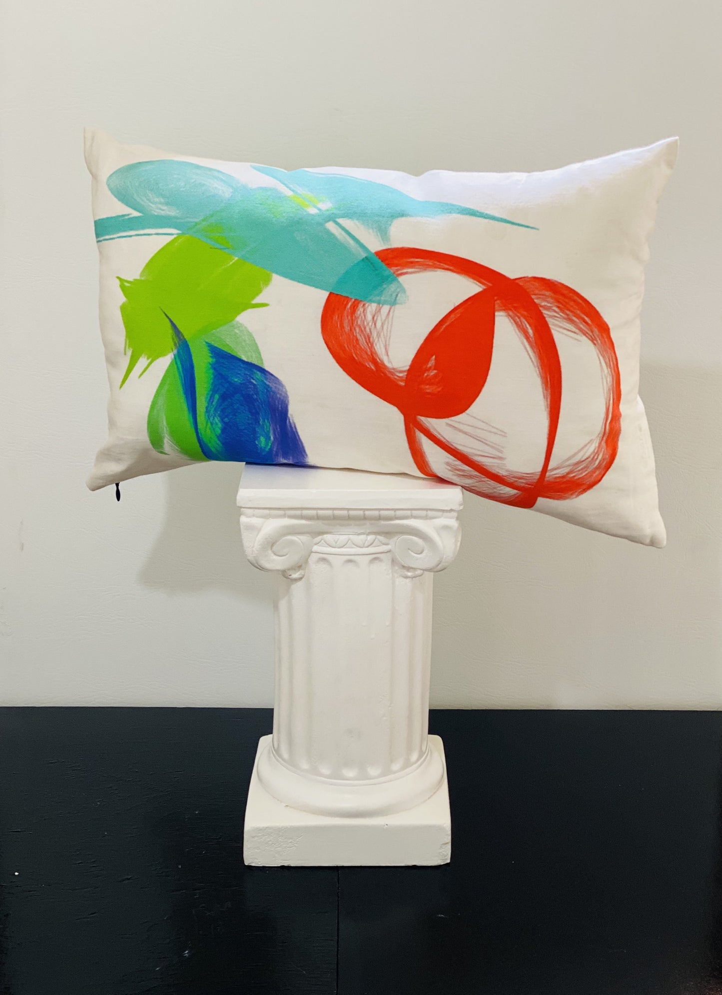 White Circle Decorative Pillow Cover