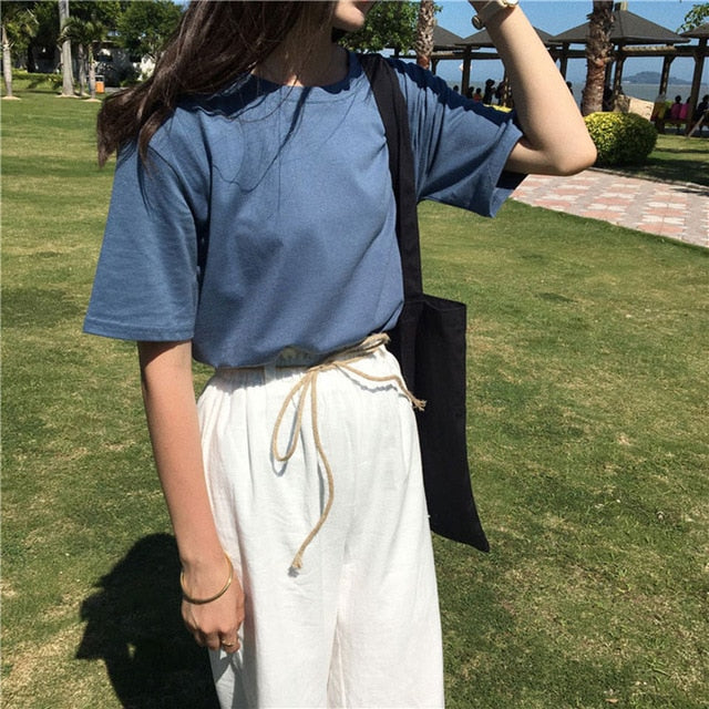 15 Solid Color Cotton T shirt