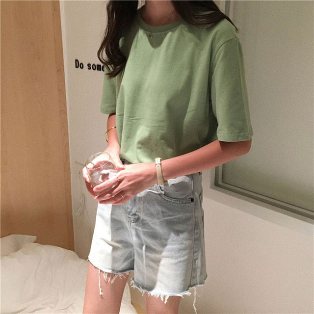 15 Solid Color Cotton T shirt