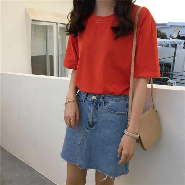 15 Solid Color Cotton T shirt