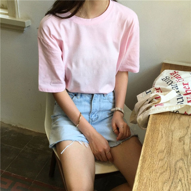 15 Solid Color Cotton T shirt