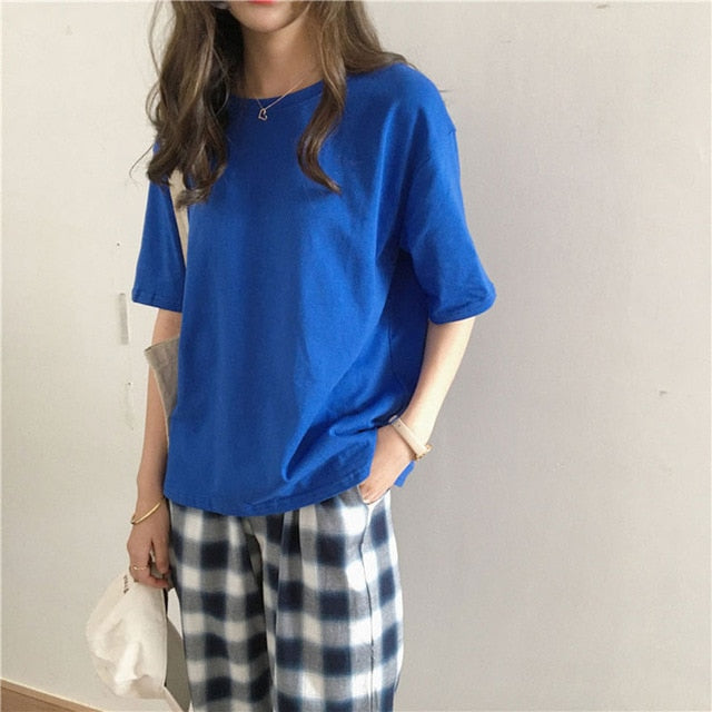 15 Solid Color Cotton T shirt
