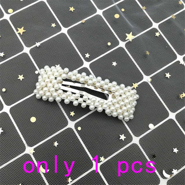 3Pcs/Set Pearl Metal Hair Clip Hairband