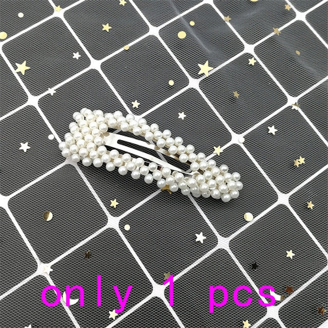 3Pcs/Set Pearl Metal Hair Clip Hairband