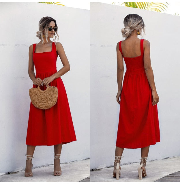 Women Long Sexy Backless Dress