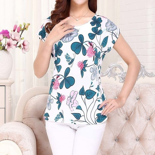 5XL Women  Sleeve printing Shirts