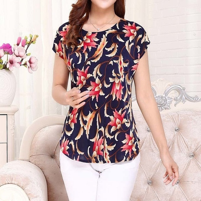 5XL Women  Sleeve printing Shirts