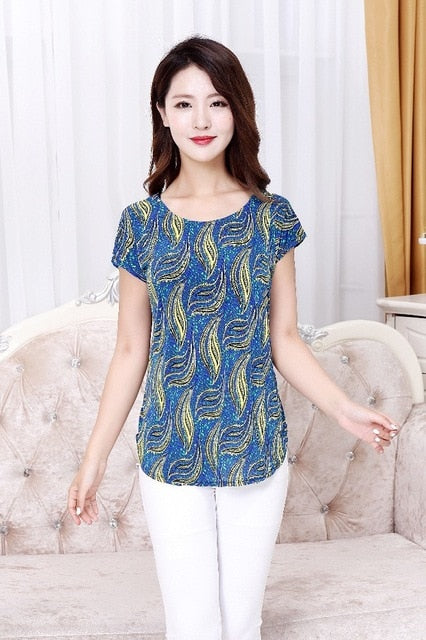 5XL Women Summer Tops Tees Short T Shirt