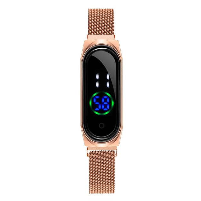 Rose Gold Women Touch Screen LED Watches