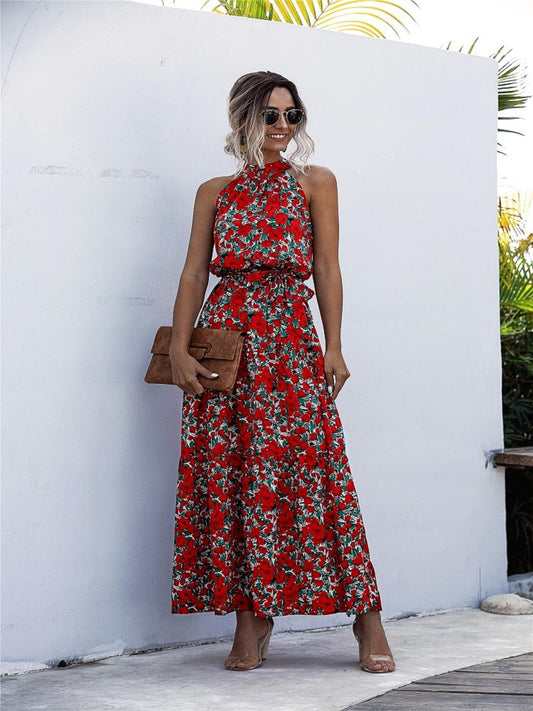 Women Summer Long Polka Dot Dress