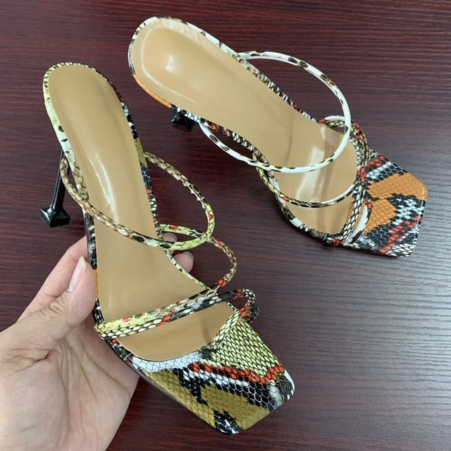 Women snake print sandals