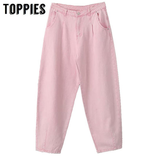High Waist Pink Harem Pants