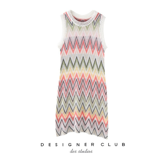 New Striped Clothes High Waist Dress