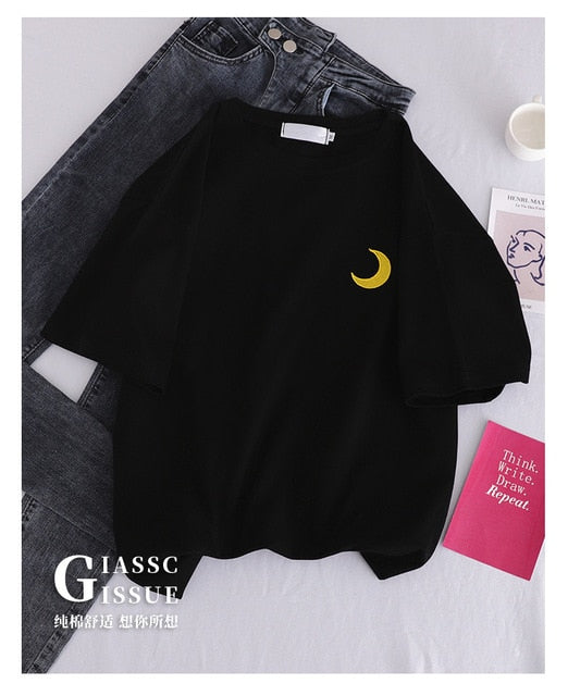 Fashion Cartton Print Casual Women T-Shirt